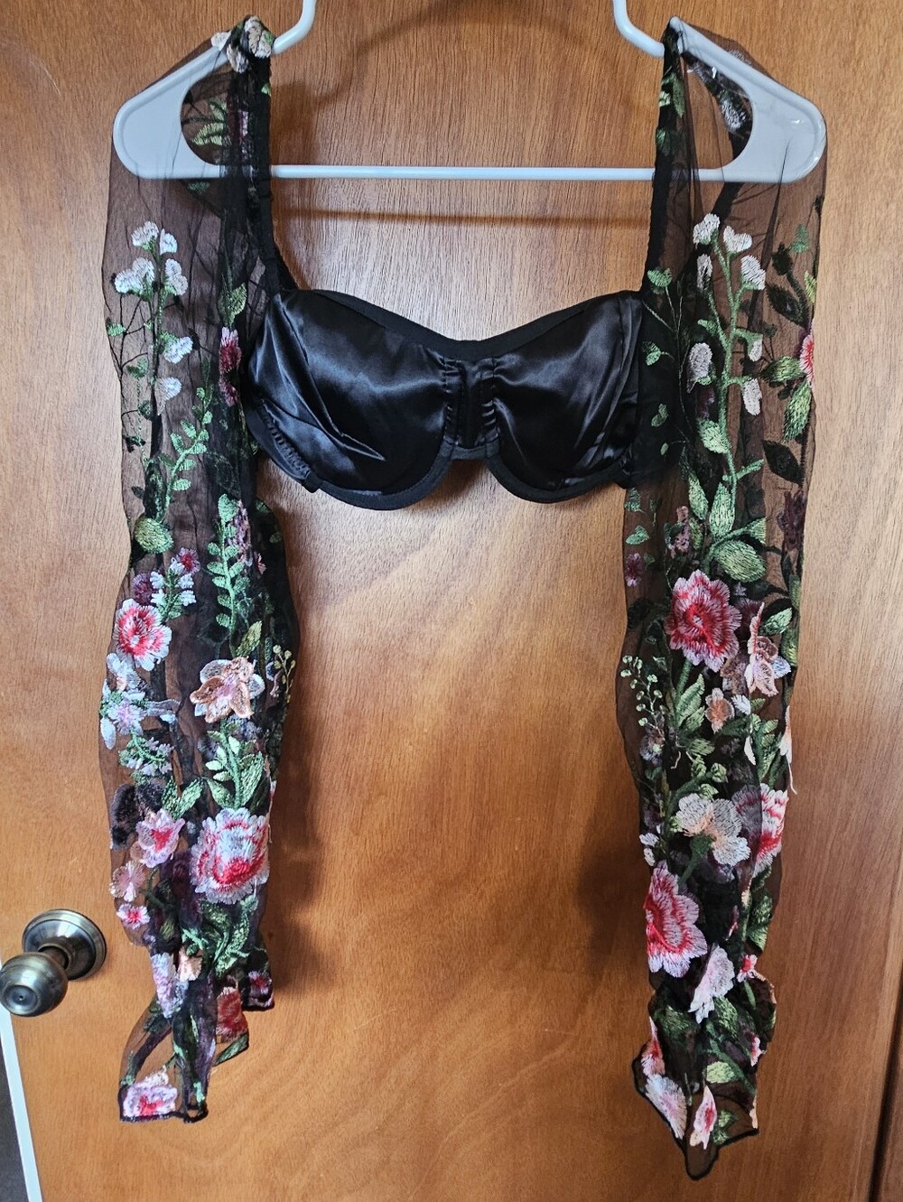 New iHeartRaves Forest Nymph Floral Long-Sleeve Bra Top Size Medium - Picture 4 of 7